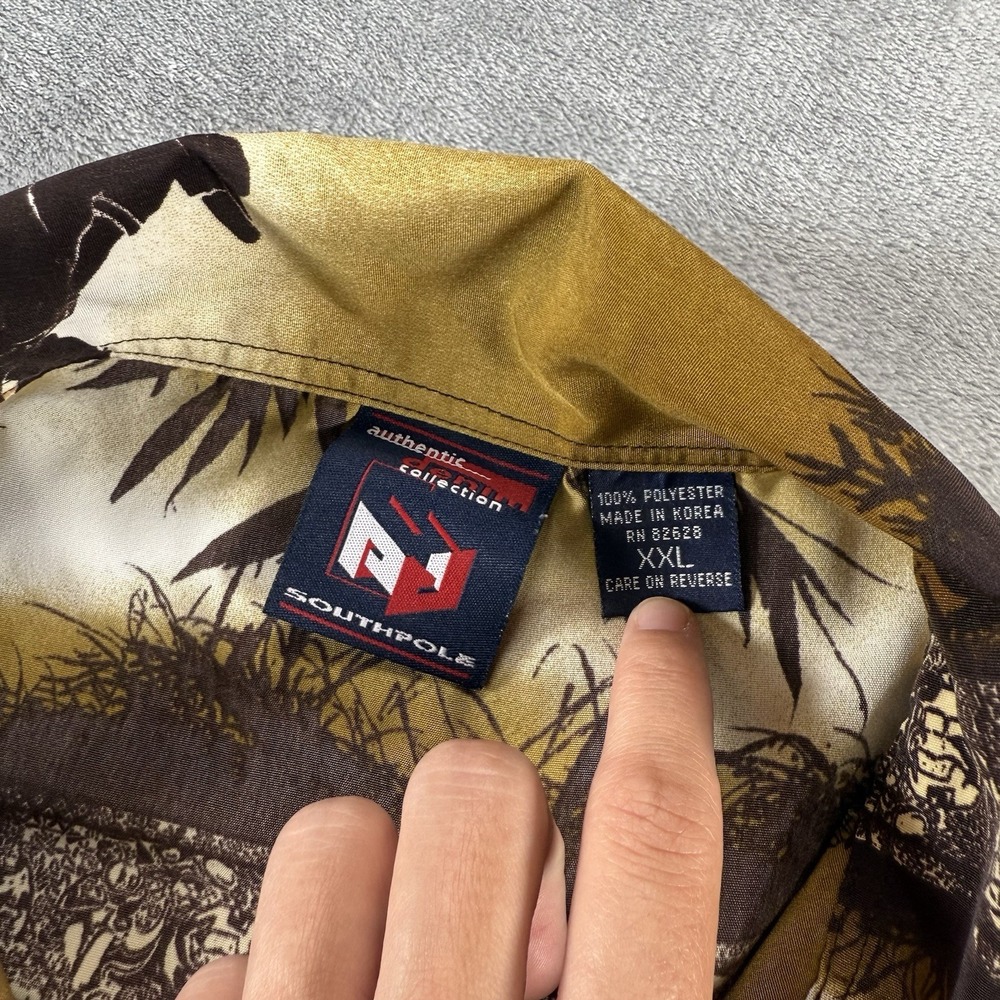 Southpole Men's XXL Hawaiian‎ Safari Y2K Mule SS Western Button Down Show - Picture 7 of 9